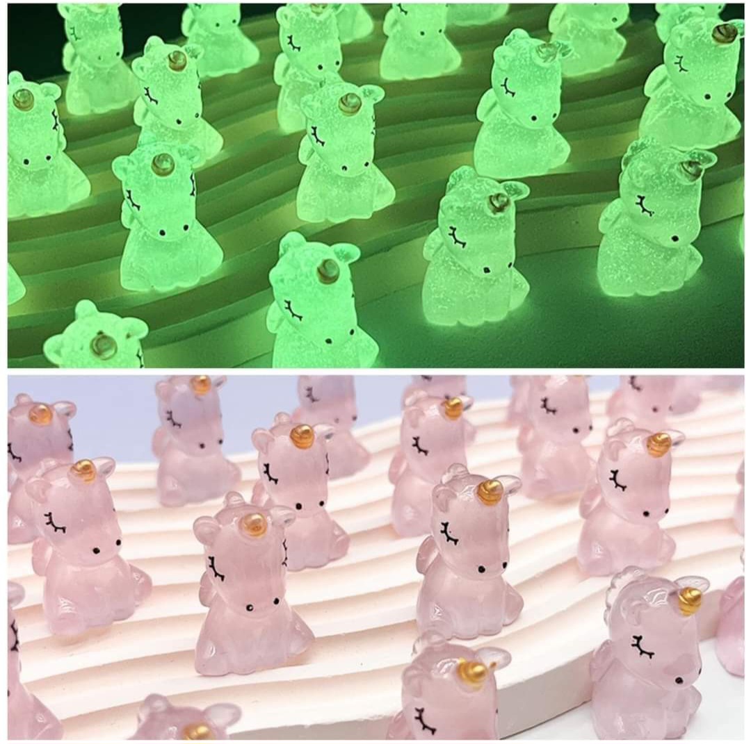 Charm kỳ lân unicorn phát sáng size lớn 3cm làm đồ diy, đèn ngủ...