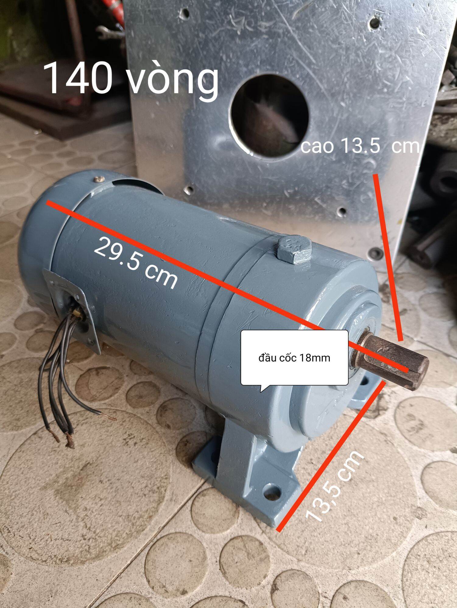 Motor giảm tốc 140 vòng phút điện 220v