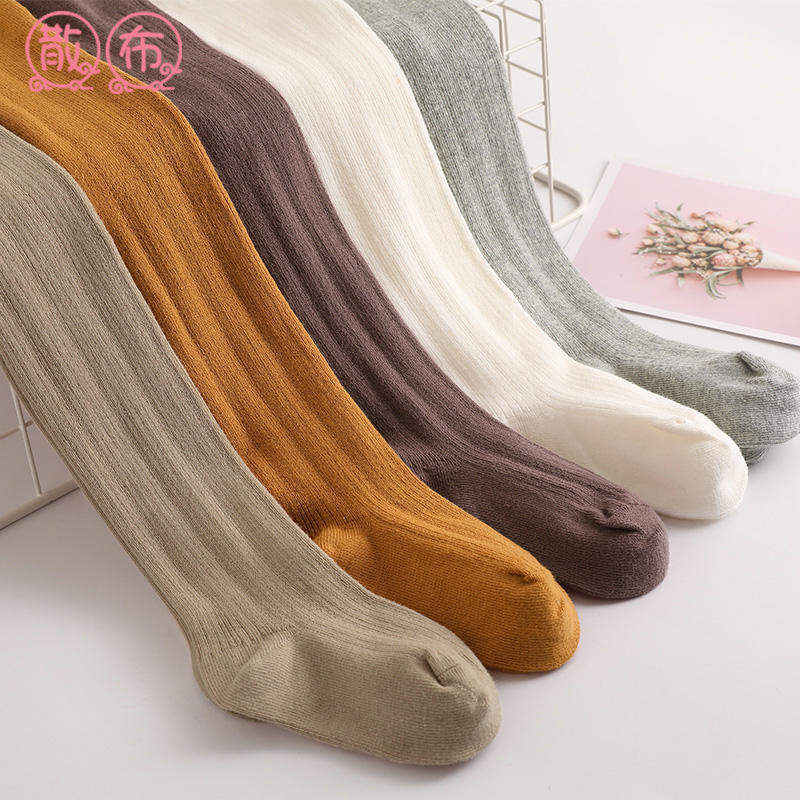 Tất Liền Quần Bé Gái Tất Liền Thân Trẻ Em Mẫu Xuân Thu Quần Mặc Trong Lót Lông Mùa Thu Đông Dày Vừa Màu Trắng Tất Mặc Ngoài