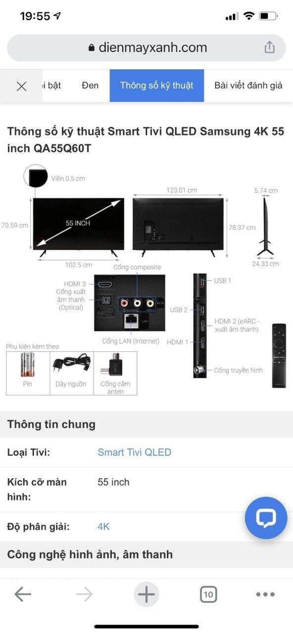 Tivi Samsung 55 inch 4K