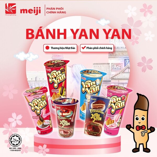 Bánh que chấm yan yan socola/dâu/vanilla/dâu & socola 50g/44g nhật bản