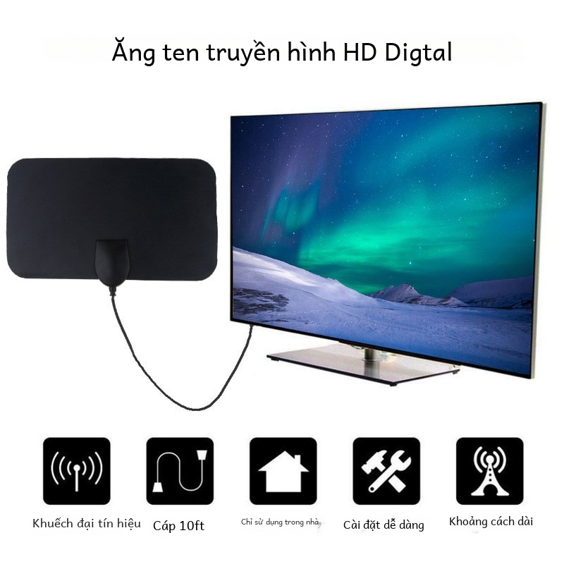 Anten Tivi Mini HDTV Ăng Ten Trong Nhà HD Ăng Ten Kỹ Thuật Số DVB-T2