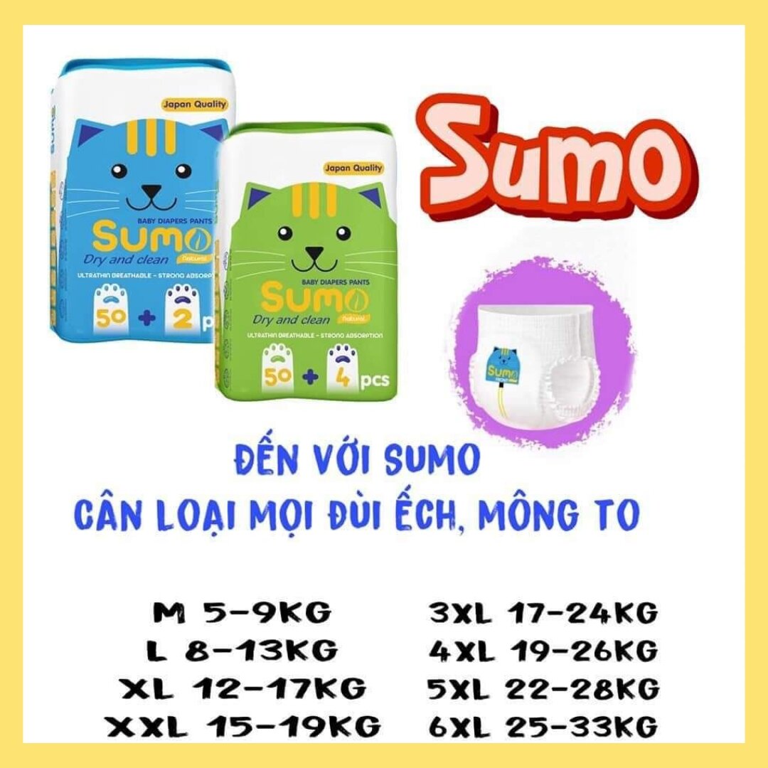 52m bỉm quần SUMO size 4XL 5XL 6XL