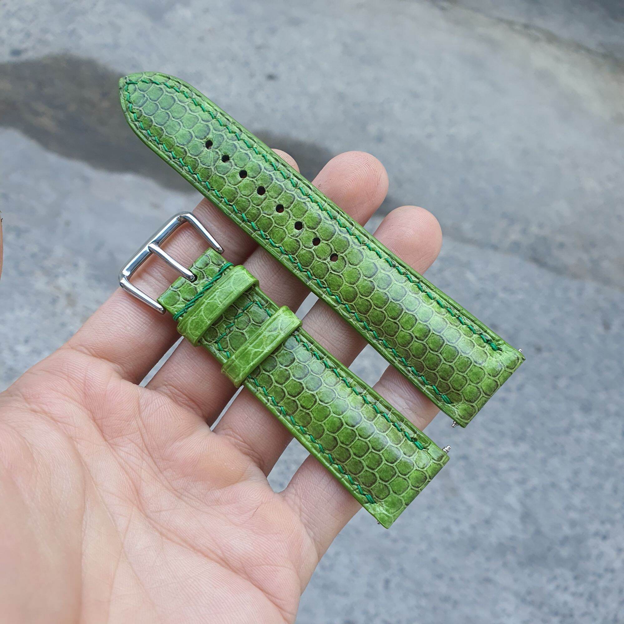 Handmade - Dây đồng hồ da rắn biển