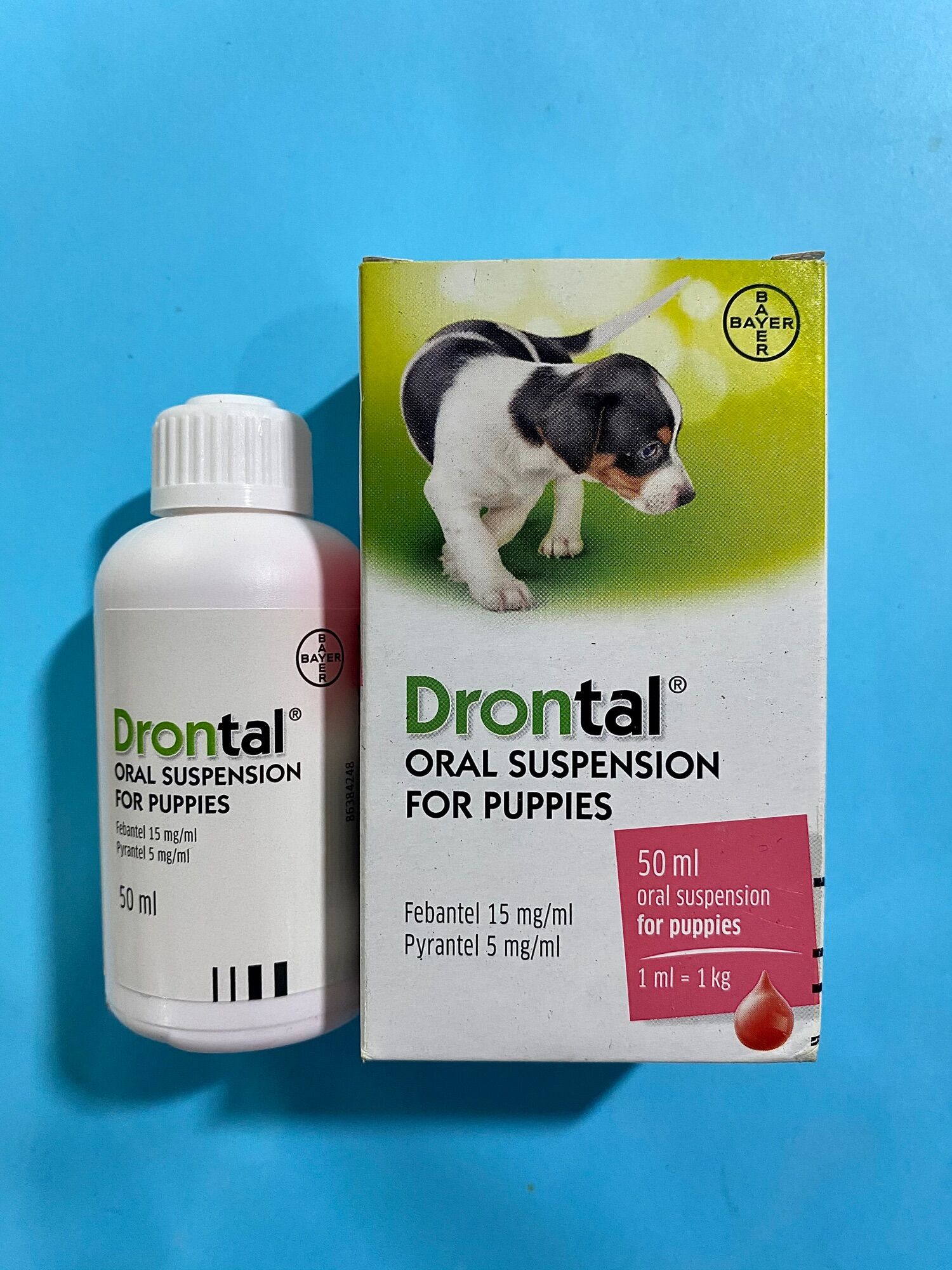 bayer Drontal(50ml) sổ lãi, tẩy giun tóc, giun móc, giun giun đũa