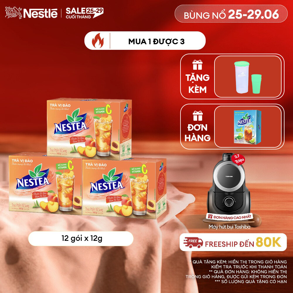 [ƯU ĐÃI THÁNG 6] Combo 3 Thực phẩm bổ sung Trà vị đào NESTEA