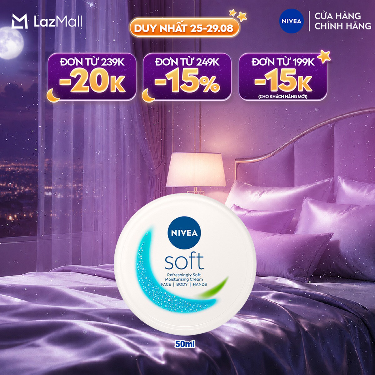 Kem Dưỡng Mềm Da NIVEA Soft Creme 50ml/200ml / kem body / Dưỡng Ẩm Da Mặt - 89054/89050