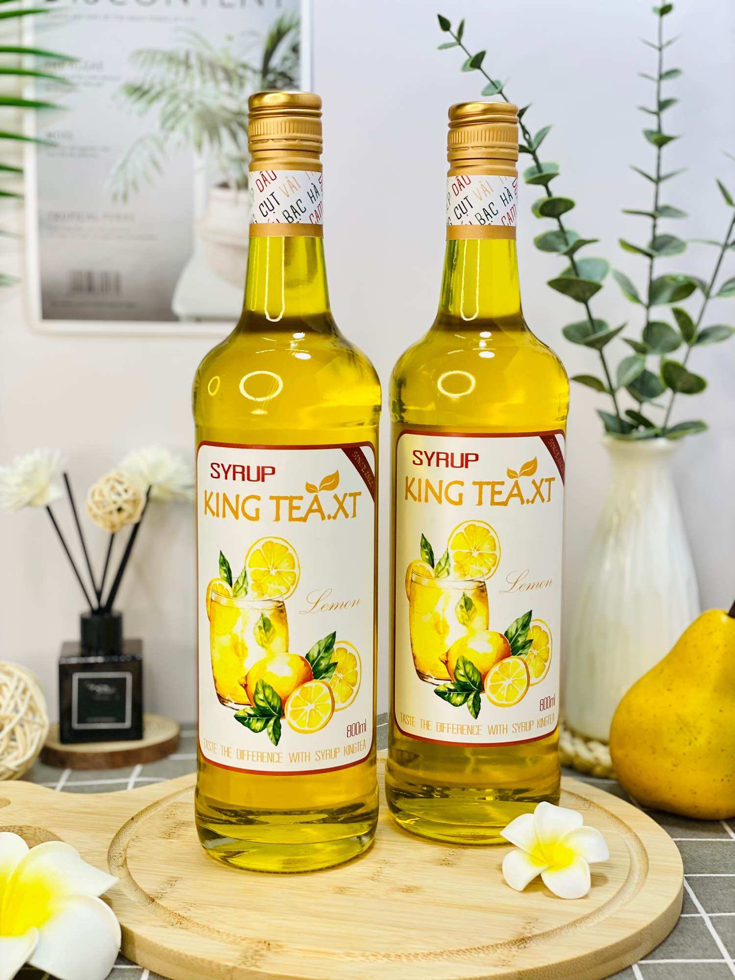 Syrup CHANH VÀNG Pha Chế KINGTEA.XT(Syrup Lemon)-Chai Thủy Tinh 800ml