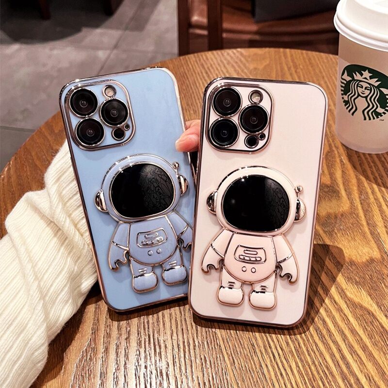 ốp lưng iphone 6Plus, iphne 7Plus,  iP 8Plus  iphone X, Iphone 11 phi hành gia giá đỡ
