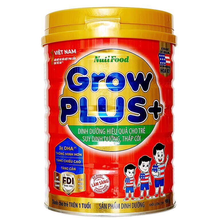 [HCM]Sữa bột nuti GrowPlus+ đỏ suy dinh dưỡng lon 900g (trẻ từ 1 tuổi trở lên)