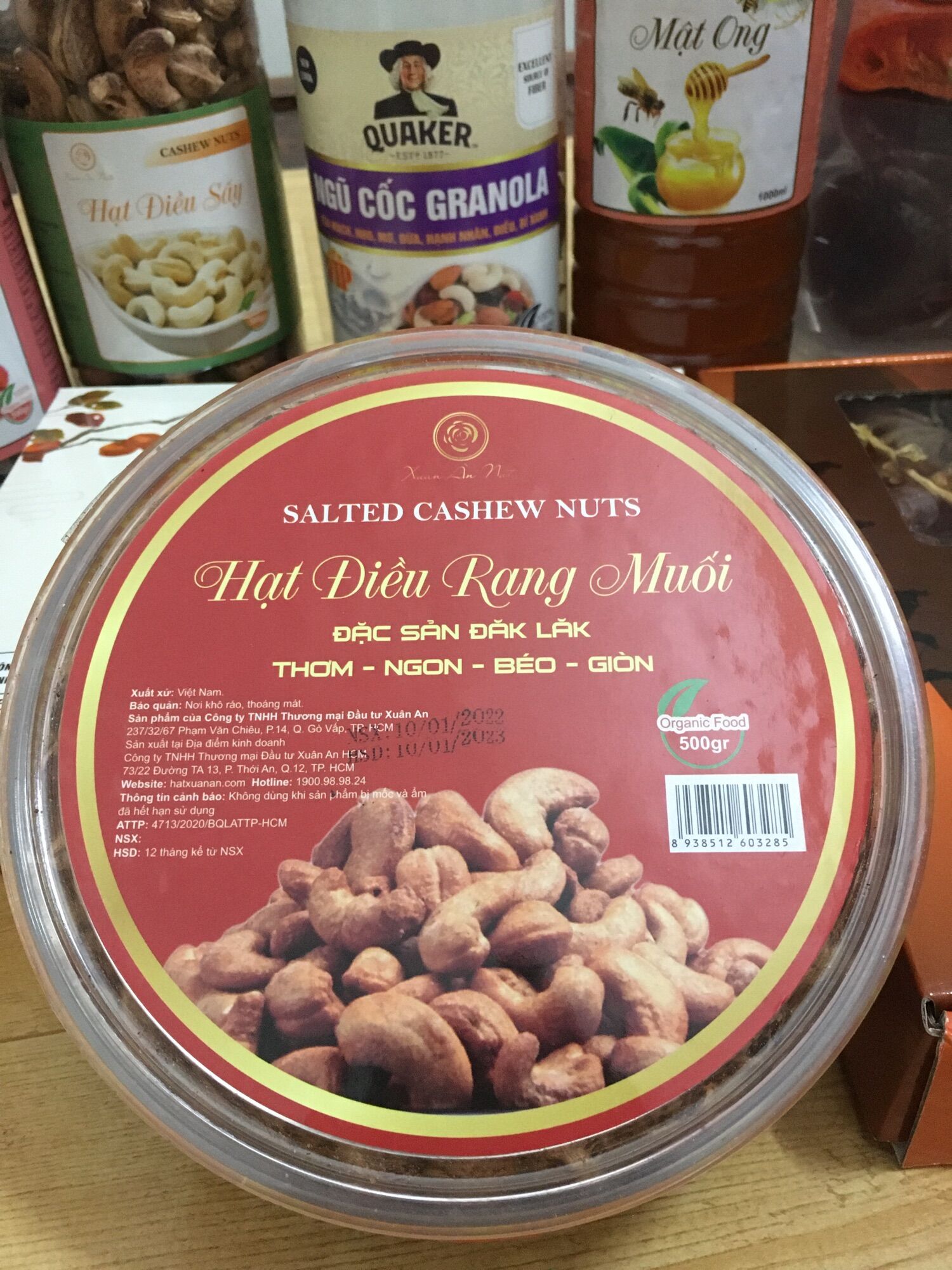 Hạt điều loại 1 rang muối 500gr, Hạt Xuân An, Sản phẩm từ nông sản Việt