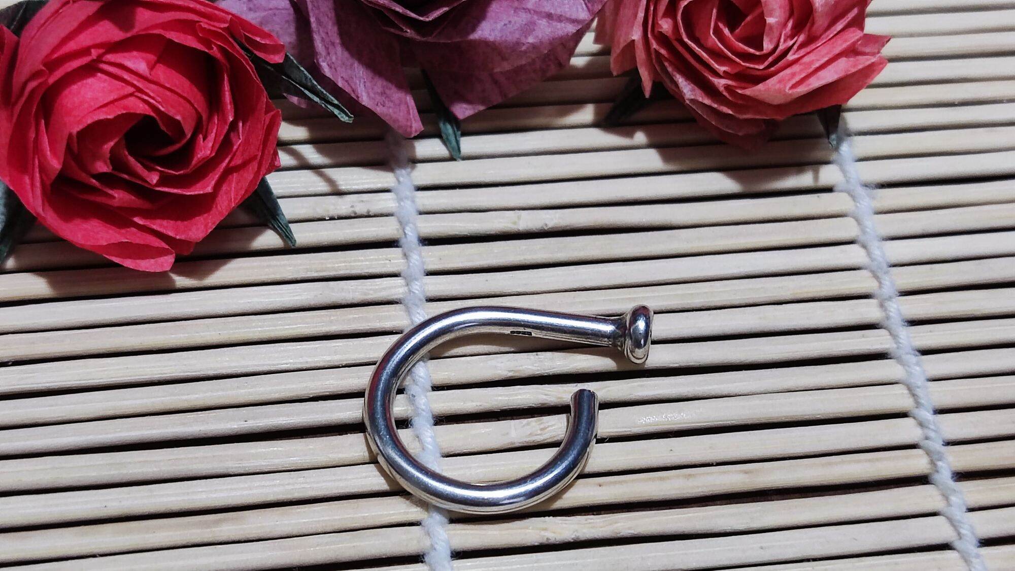 GauBee Charm bạc 925 nhẫn đinh trơn