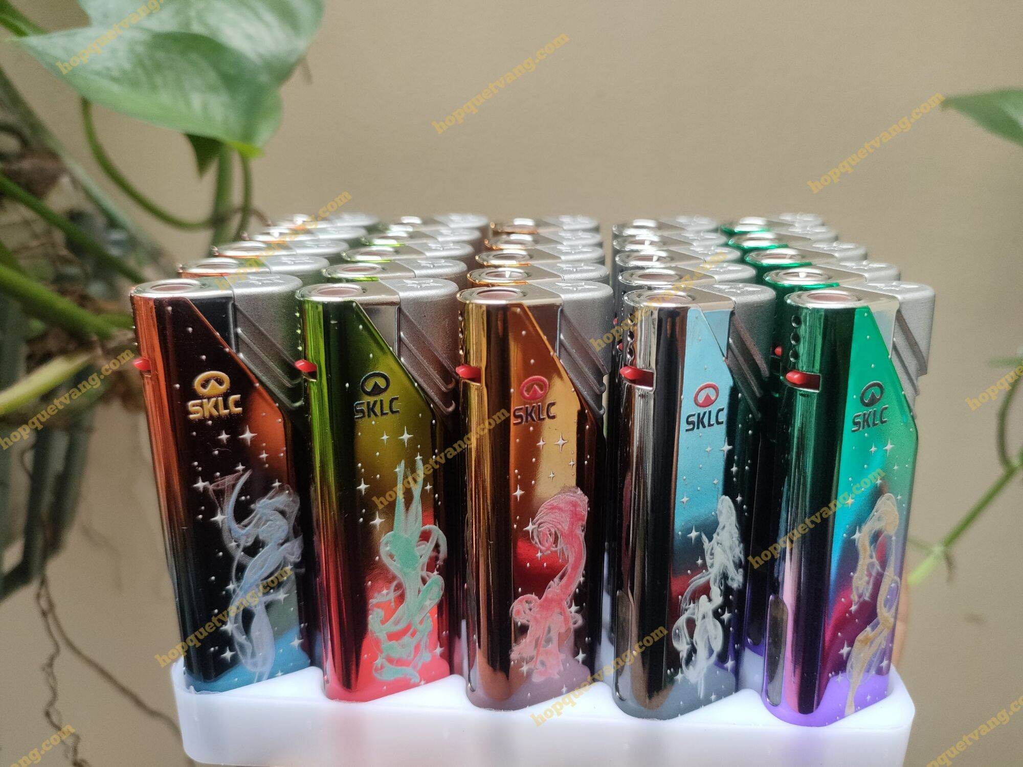 Combo 5 cái Hột quẹt/ Bật lửa  tia xanh mẫu GALAXY (bơm lại được)