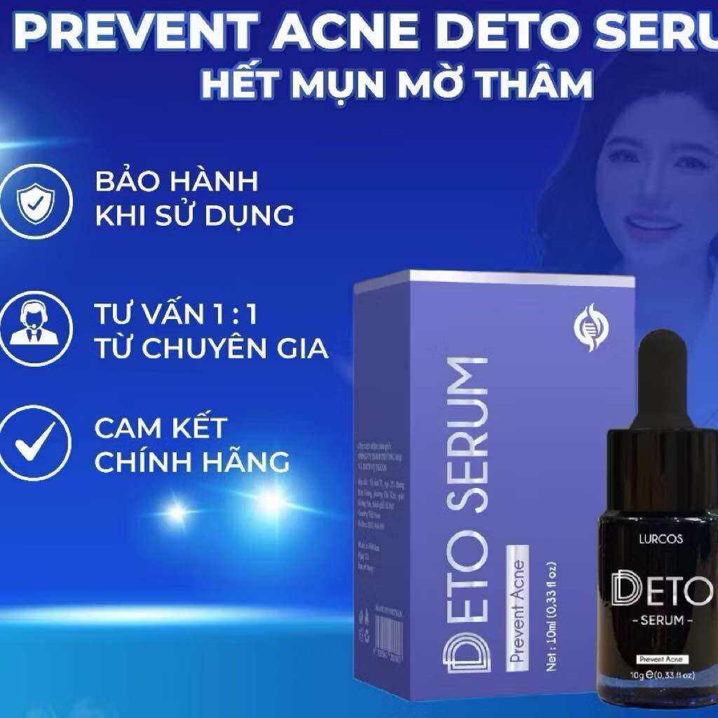 Serum Giảm Mụn Mờ Thâm Ngăn Ngừa Mụn Gom Khô Cồi Mụn Giảm Xưng Đỏ Detox  Prevent Acne 10ml LURCINN