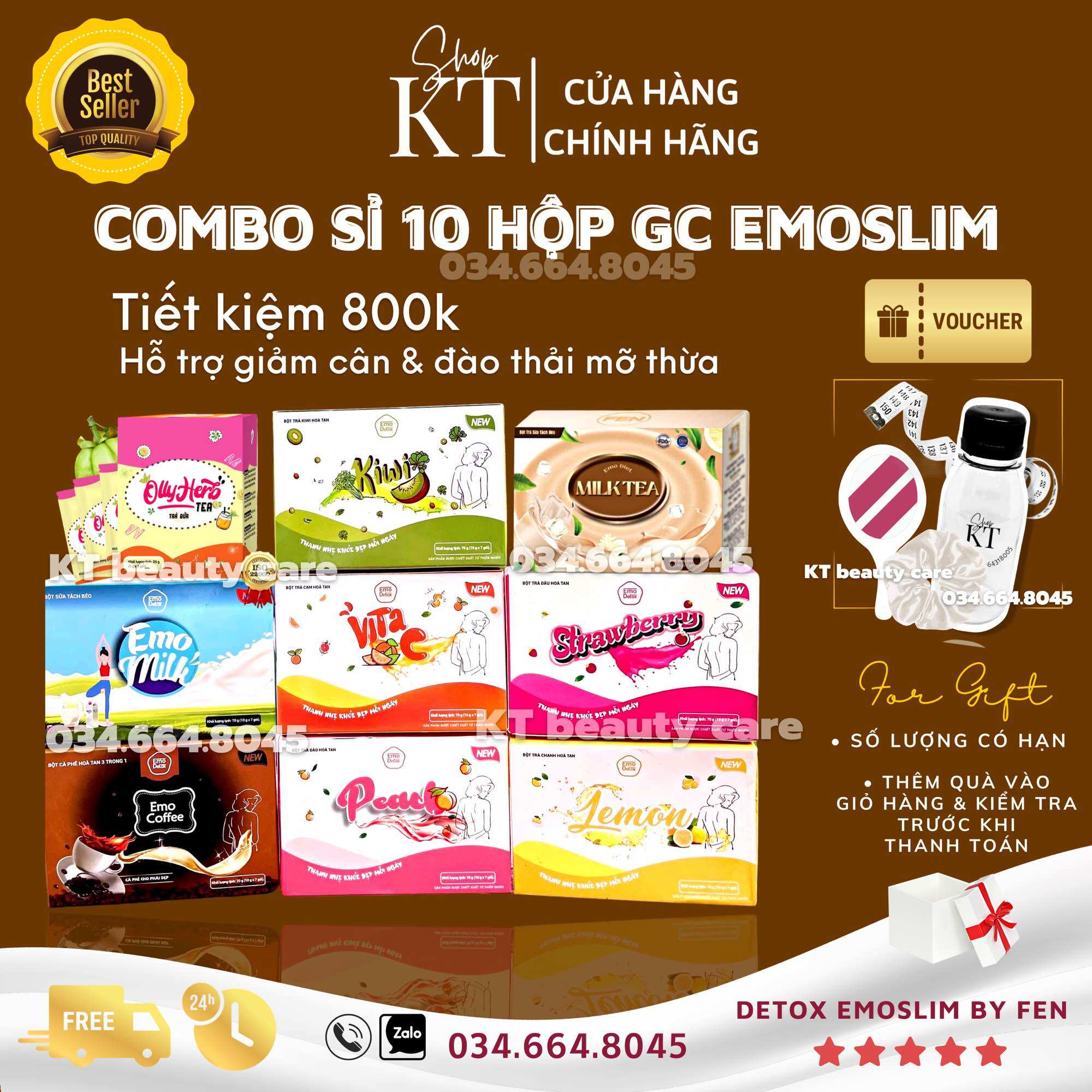 Combo sỉ 10 hộp giảm cân emoslim nhắn tin shop chọn vị nước ép emoslim chính hãng 100 freeship tặng kèm quà giam can slim emoslim kt beauty care