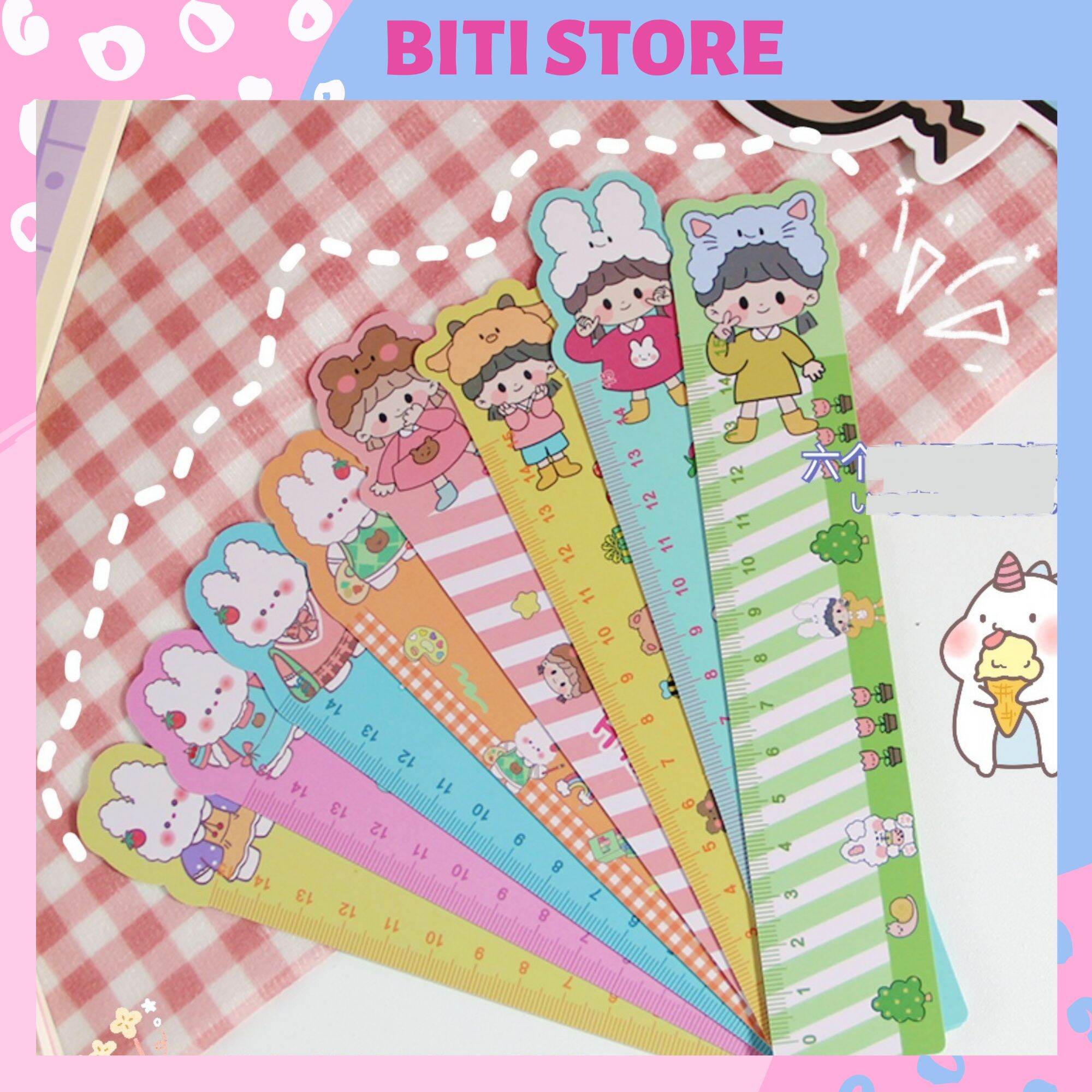 Thước nhựa dẻo 2 mặt nhân vật hoạt hình dễ thương biti store