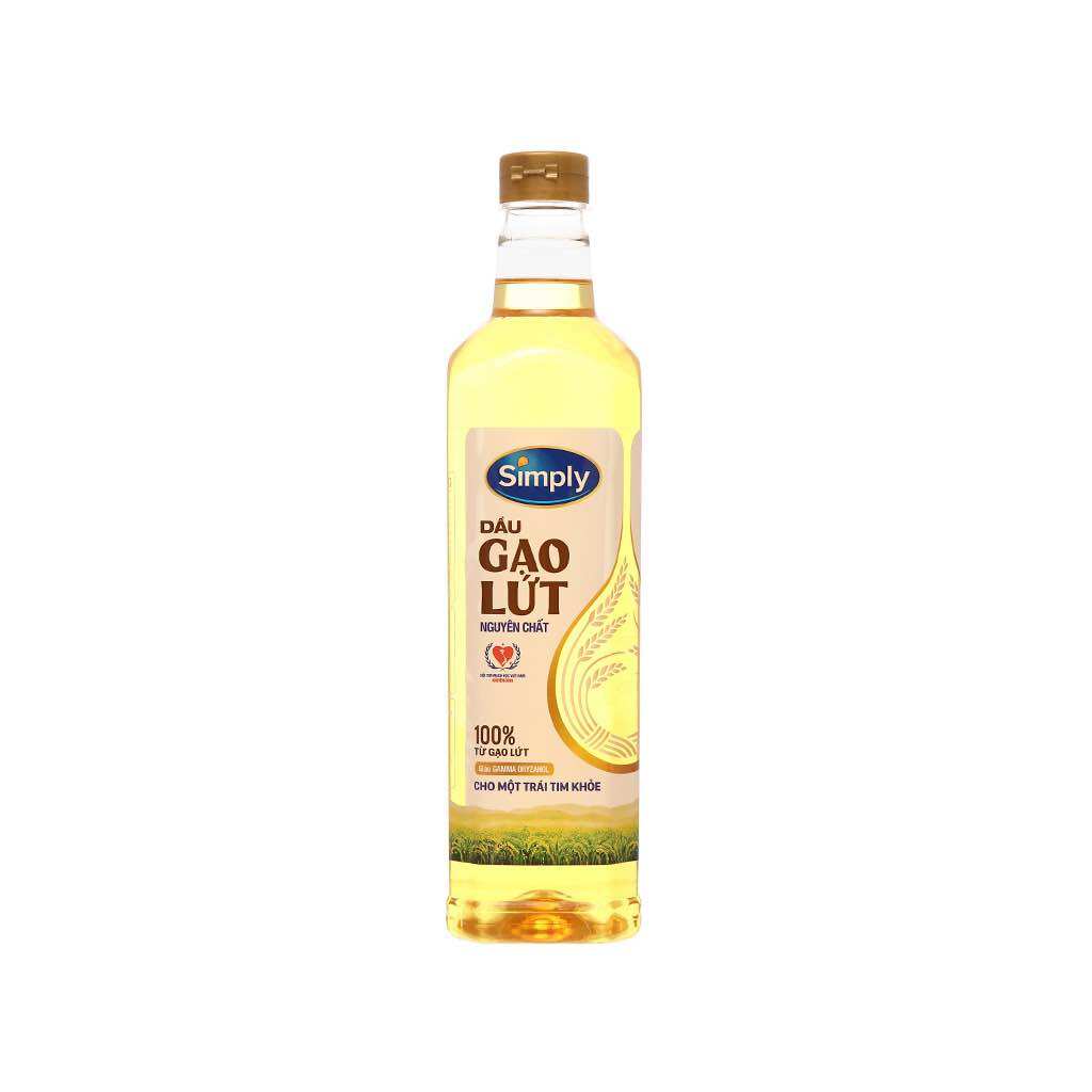 Dầu ăn simply đậu nành và dầu ăn simply dầu gạo 1l