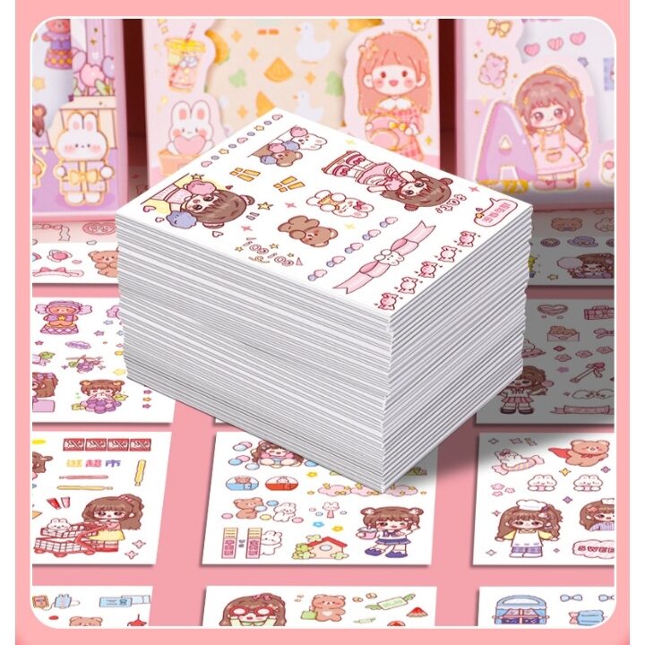 Hộp 50 tấm hình dán sticker dùng trang trí