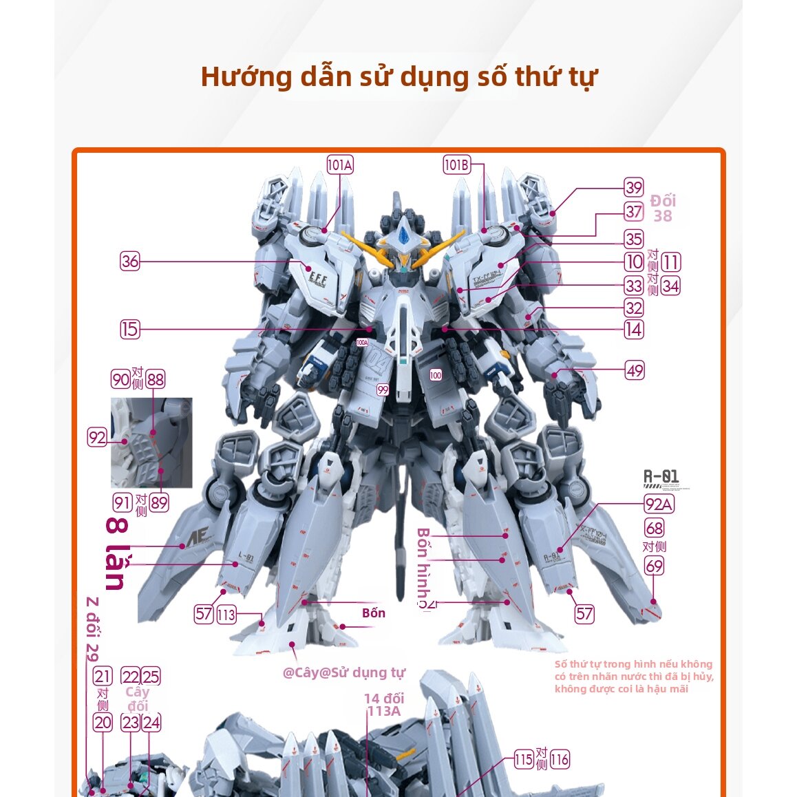 Decal Nước HD 1/144 Mô Hình Allosaurus Beefalo