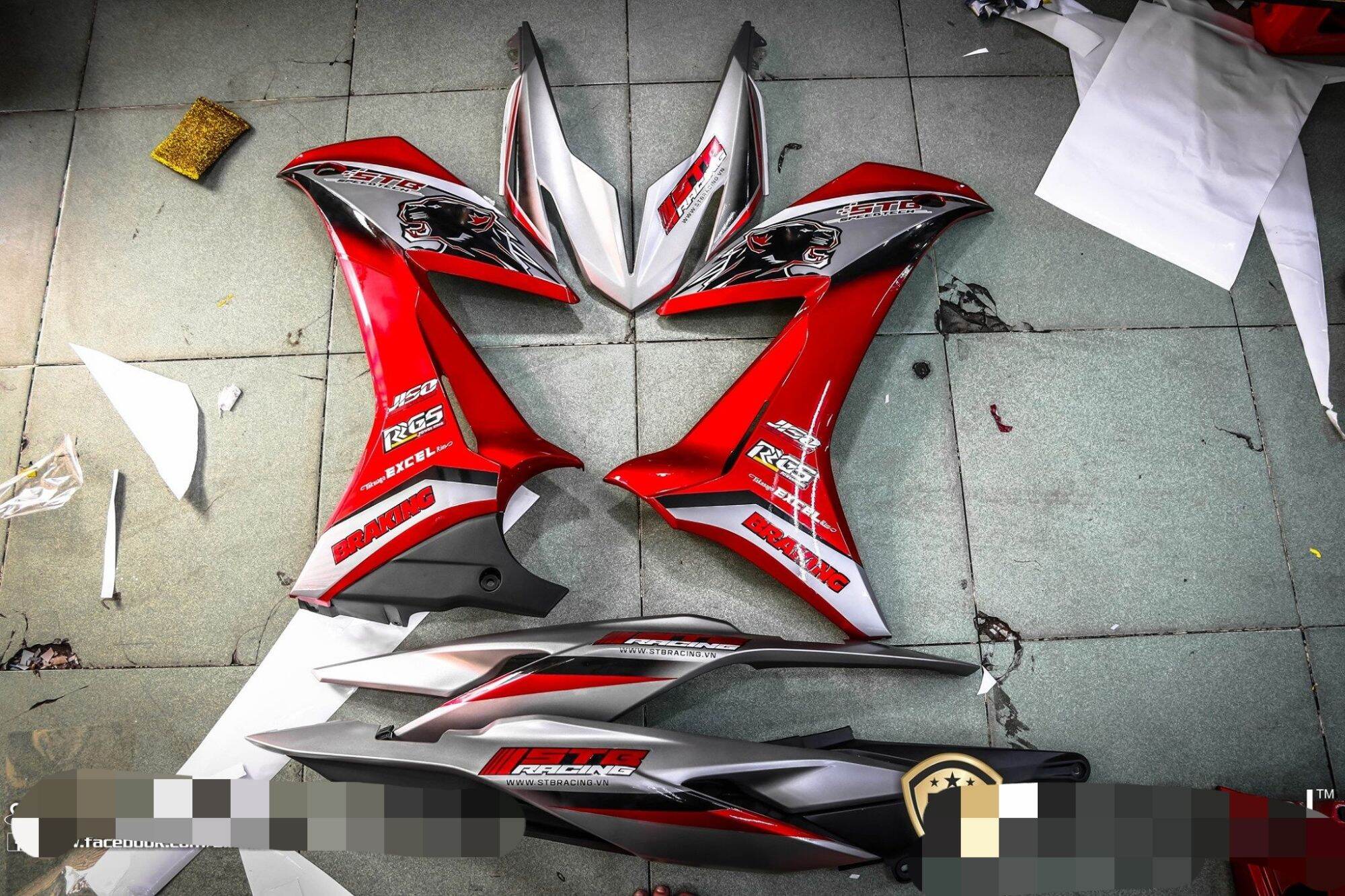 tem rời winner x đỏ bạc, tặng kèm set logo, decal chất lượng tốt 3 lớp không bay màu