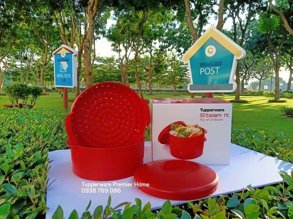 Xửng hấp 2 Tầng Steam It Tupperware Màu đỏ