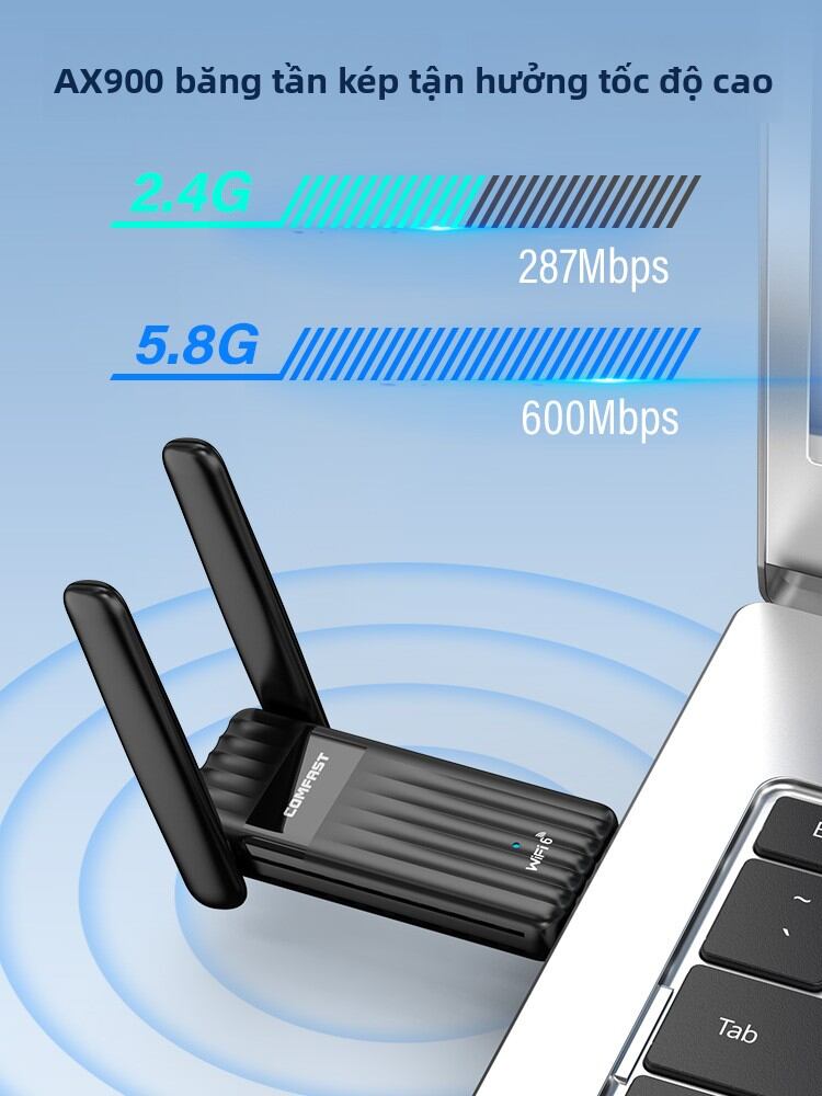 Comfast | Driver-Free WiFi6 Dual-Band Wireless Network Card Bluetooth 5.4 5G USB Adapter Giá 397,000 Đồng*Miễn phí vận chuyển