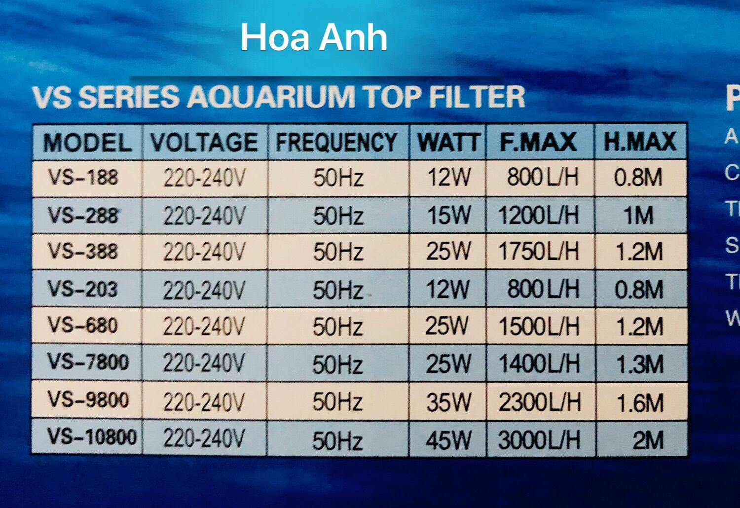 Vipsun Fish VS-188 - Bộ Máng và Máy Bơm Lọc Nước Hồ Cá