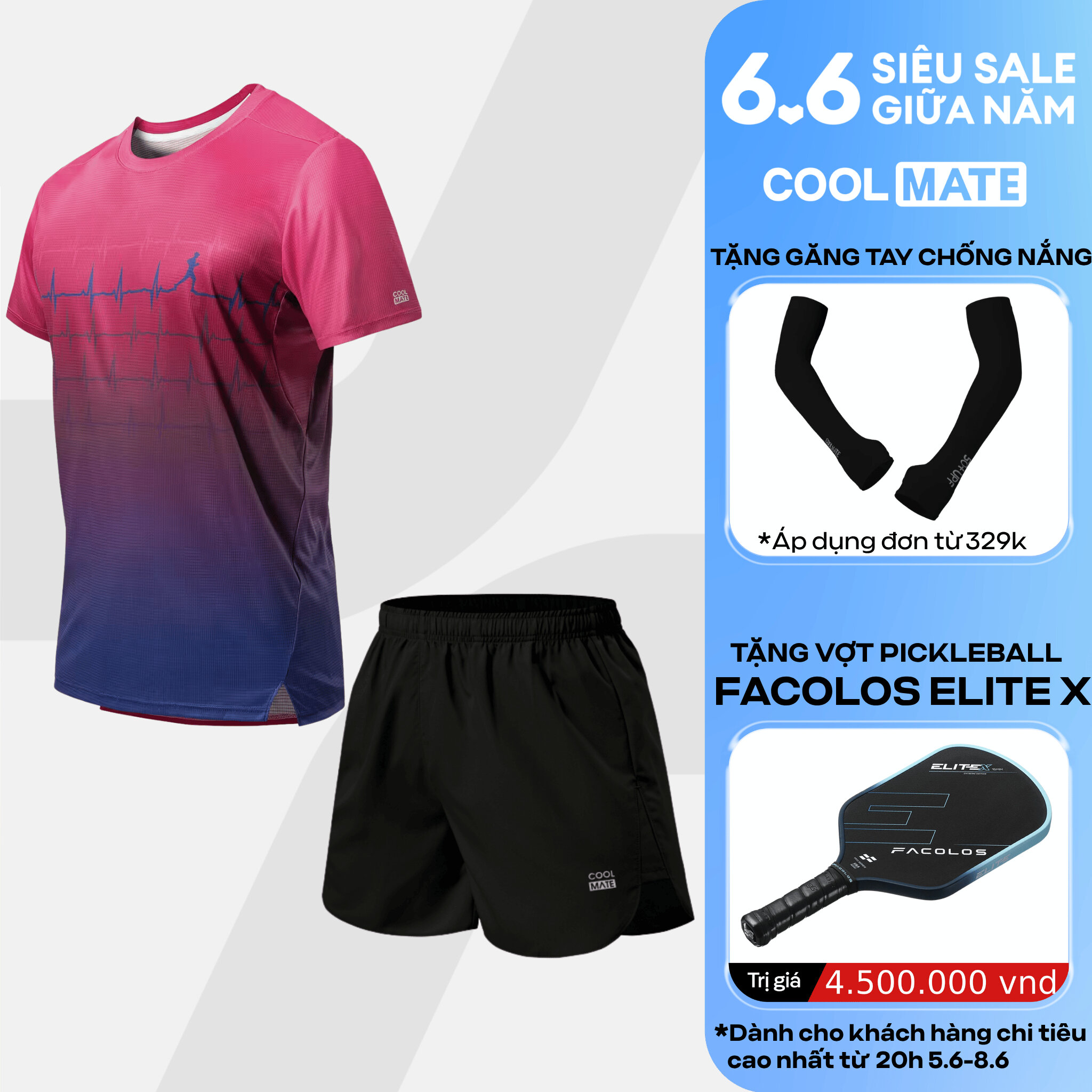 [TẶNG QUÀ ĐƠN TỪ 329K]Set đồ chạy bộ Áo Thun Nam thể thao Graphic và Quần short Maxcool thoáng khí, thoải mái Coolmate