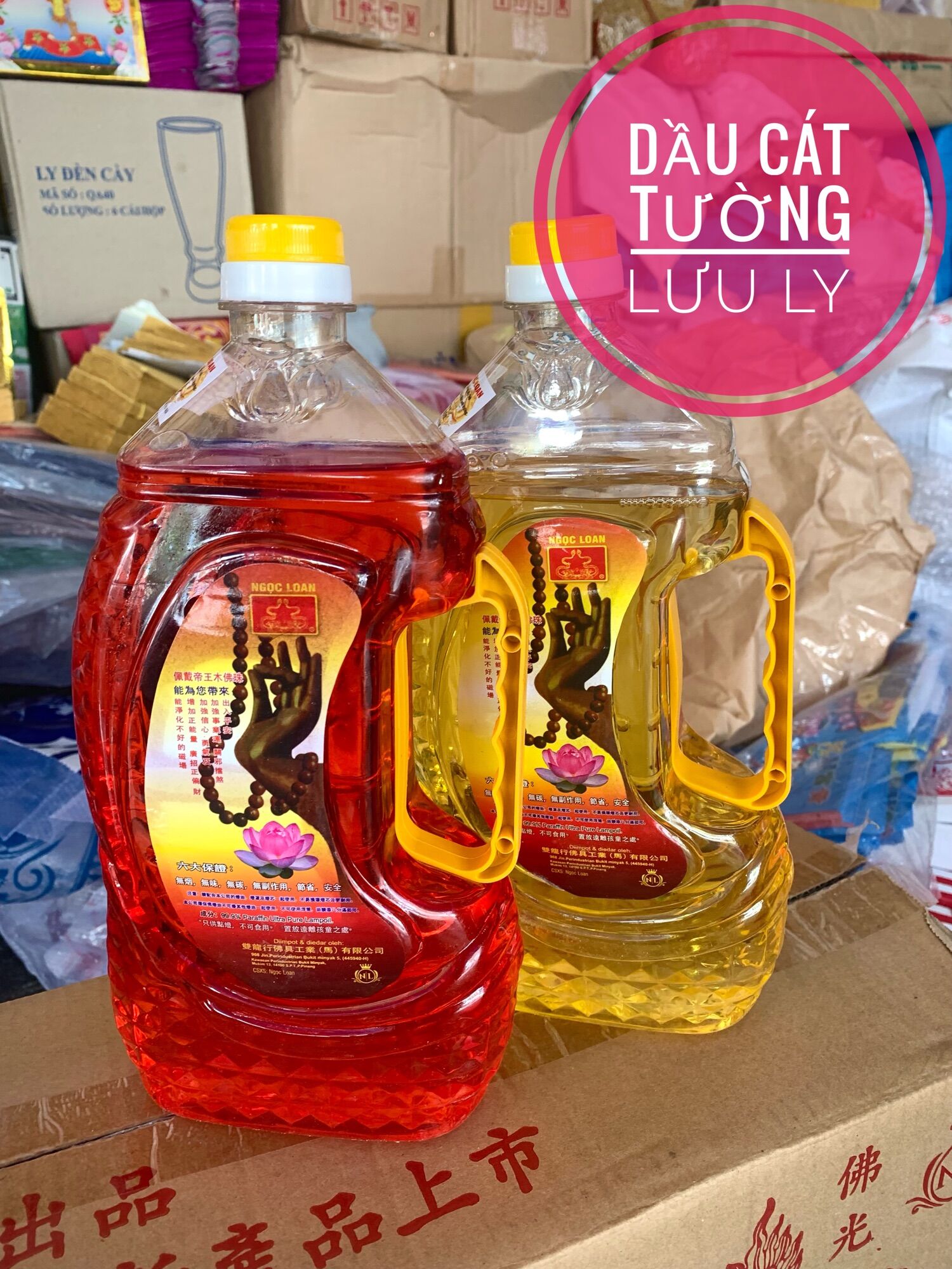 Dầu Đốt đèn Cát Tường Lưu Ly không mùi không khói