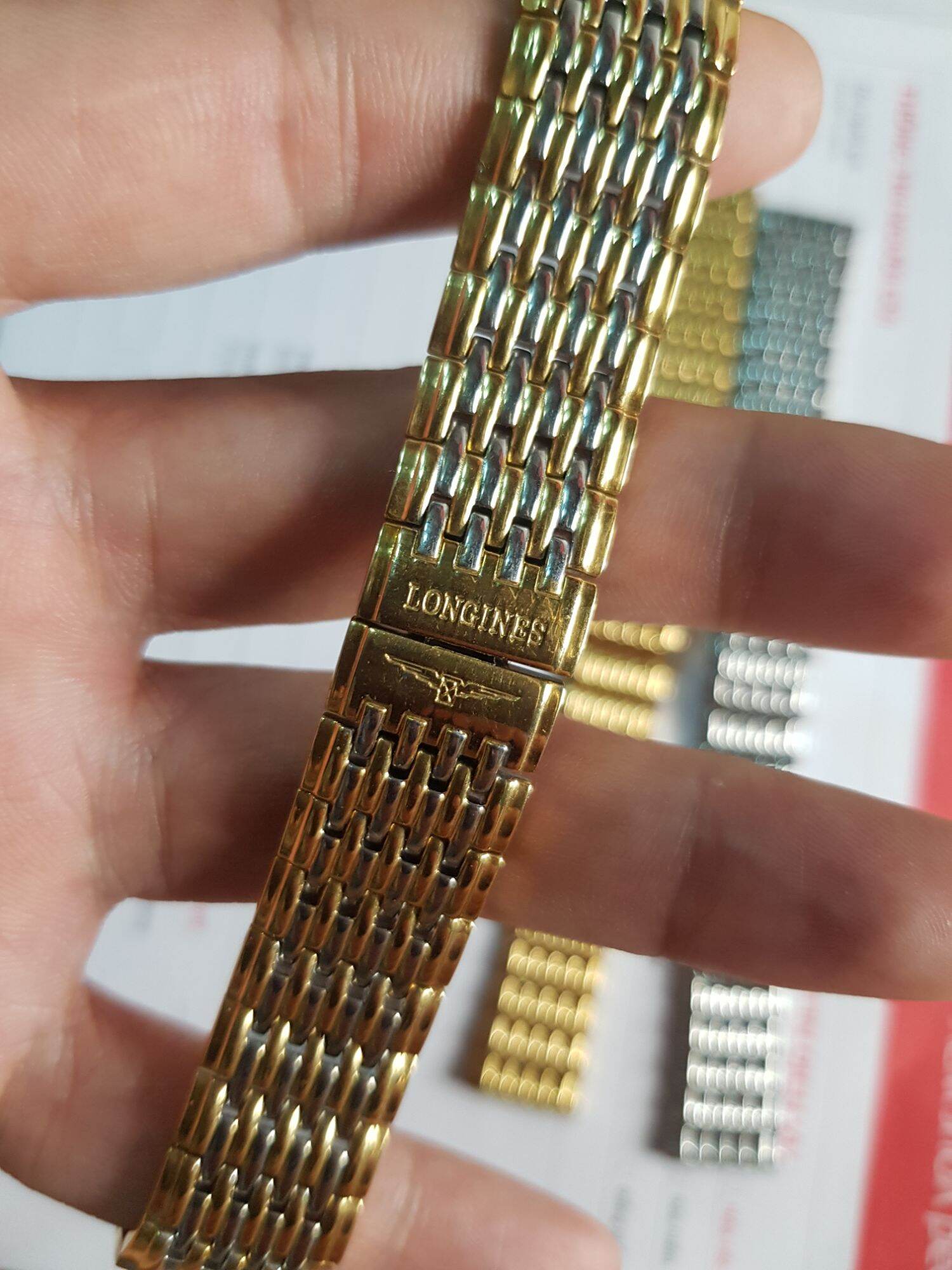 Dây đồng hồ LONGINES đúc sezi đầu 18 mm. (vàng. trắng. đmi - mạ pvd )