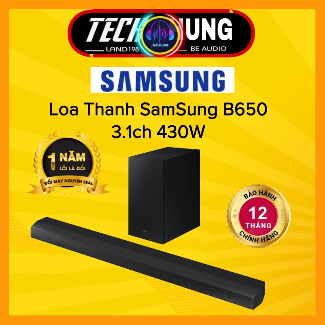 Loa thanh Samsung HW-B650/XV công suất 430w 3.1 kênh - Hàng chính hãng - Bảo hành 12 tháng