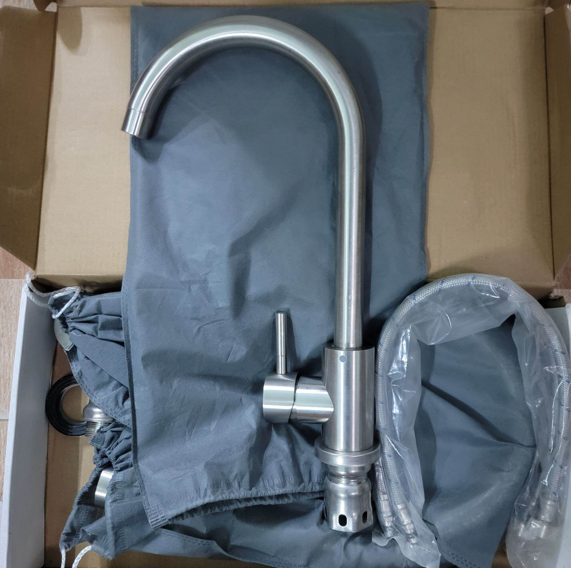 Vòi chậu rửa chén inox 304 nóng lạnh