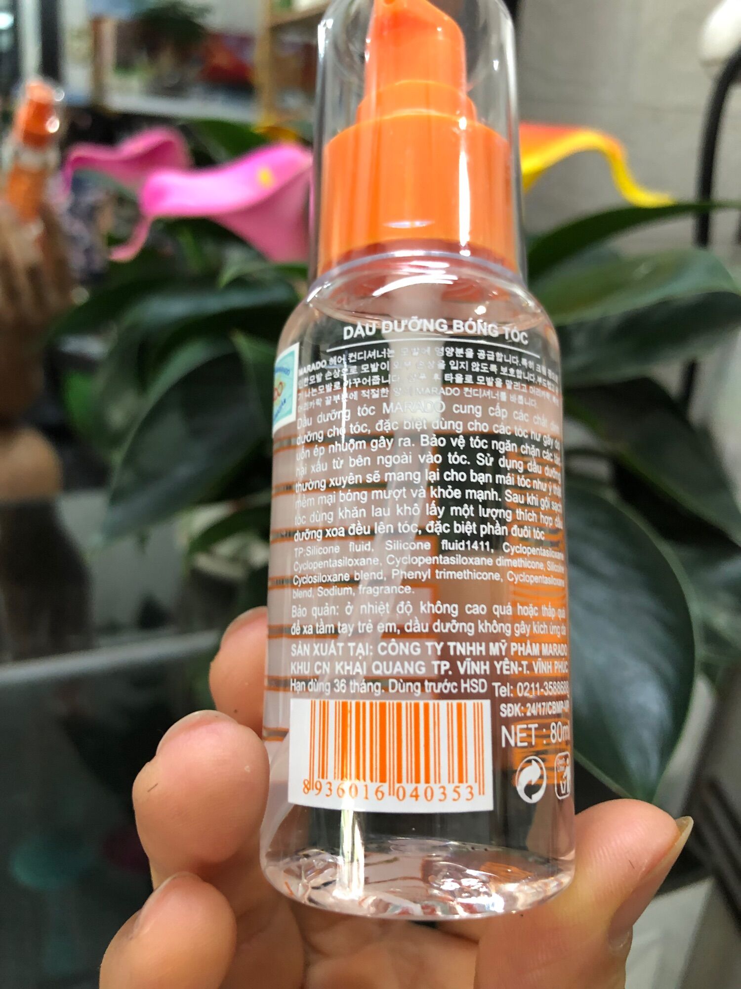 Tinh dầu dưỡng bóng tóc Marado 80ml chính hãng (sl:1lọ)