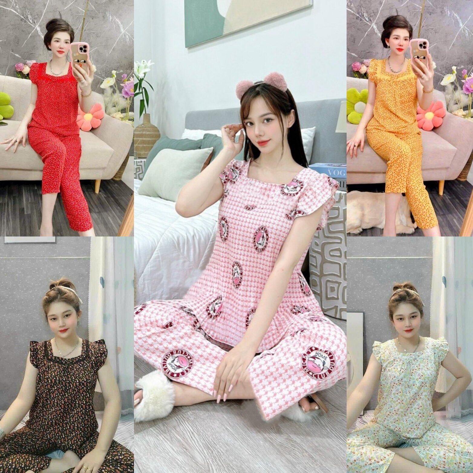 Đồ bộ 9 tấc lửng chất vải mango , latin , lụa mềm mát có túi size dưới 80kg