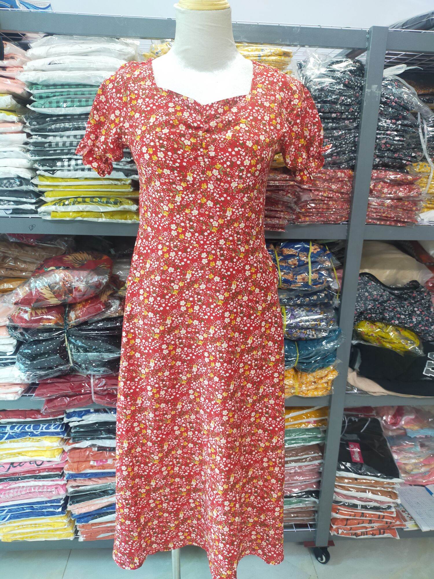 Đầm Hoa Nhí Chất Lụa Size M đến XXL Có Túi.