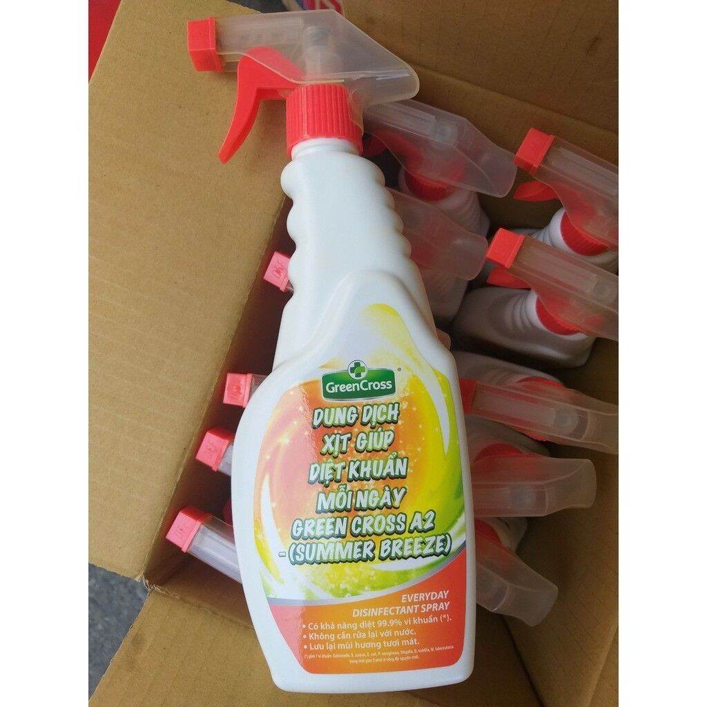 Dung dịch xịt diệt khuẩn green cross a2 - chai 500ml
