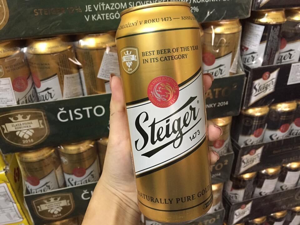 1 thùng bia 24 lon steiger tiệp vàng 500ml
