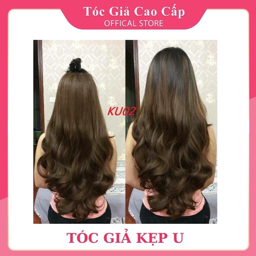 Tóc giả kẹp u xoăn nữa đầu dài của nữ ❇️chất tơ cao cấp ❇️