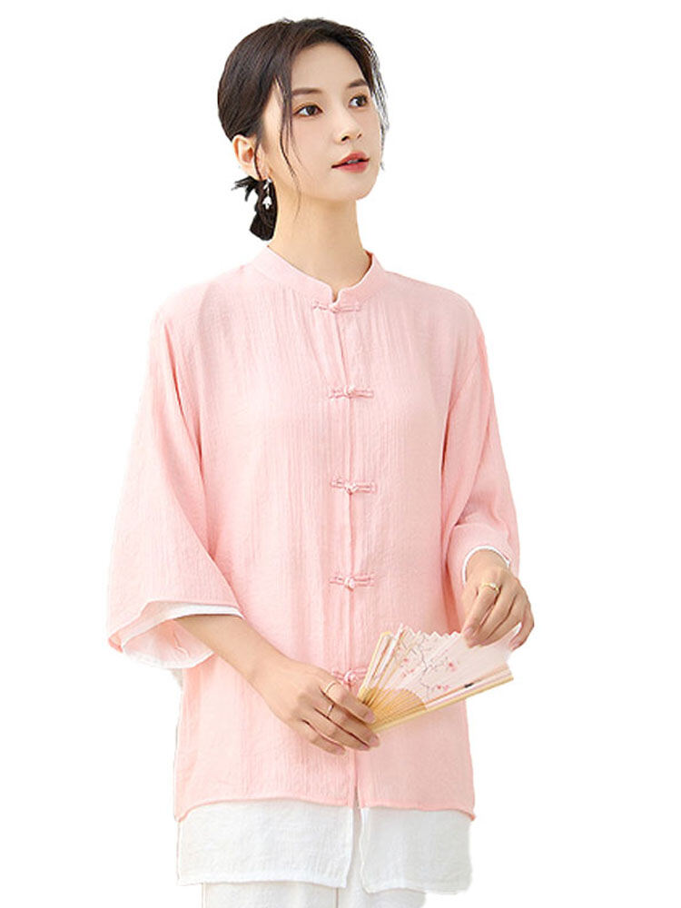 Bộ Đồ Thiền Nữ Phong Cách Trung Hoa Cổ Điển Cotton Mùa Hè 2023 Thiết Kế Giản Dị Cho Phụ Nữ Từ 18-25 Tuổi