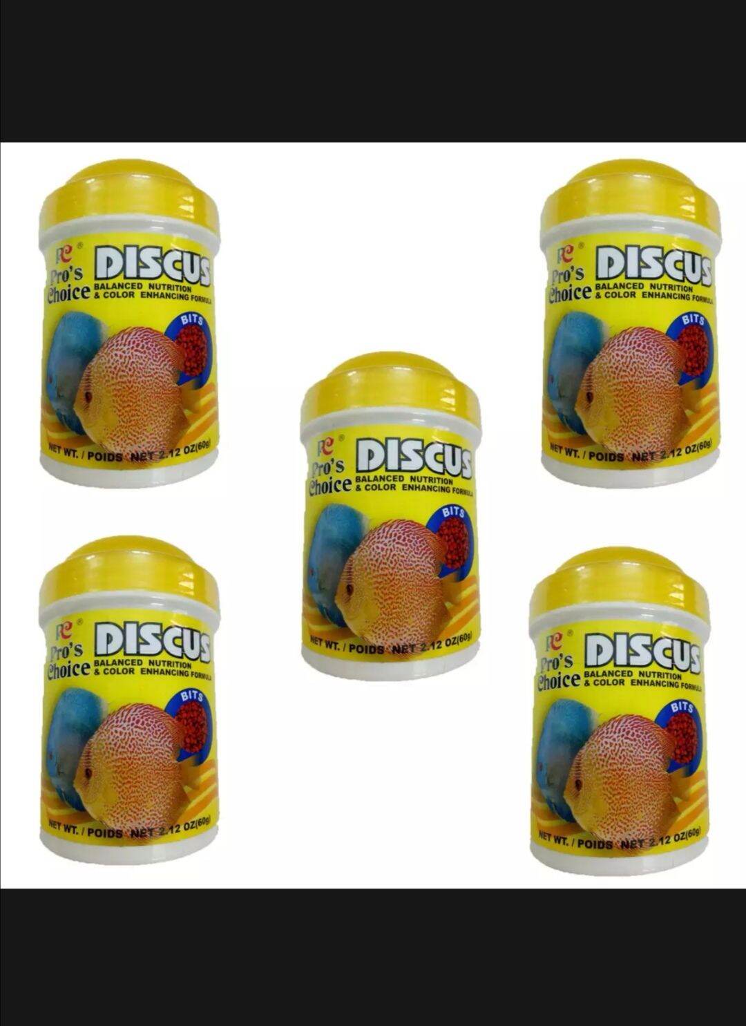 Combo 5 hủ thức ăn cá dĩa discus hạt 60gram hạt chìm 5 hủ