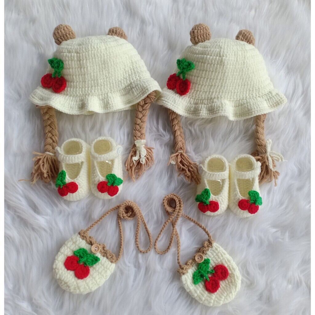 set giày và túi cherry cho bé