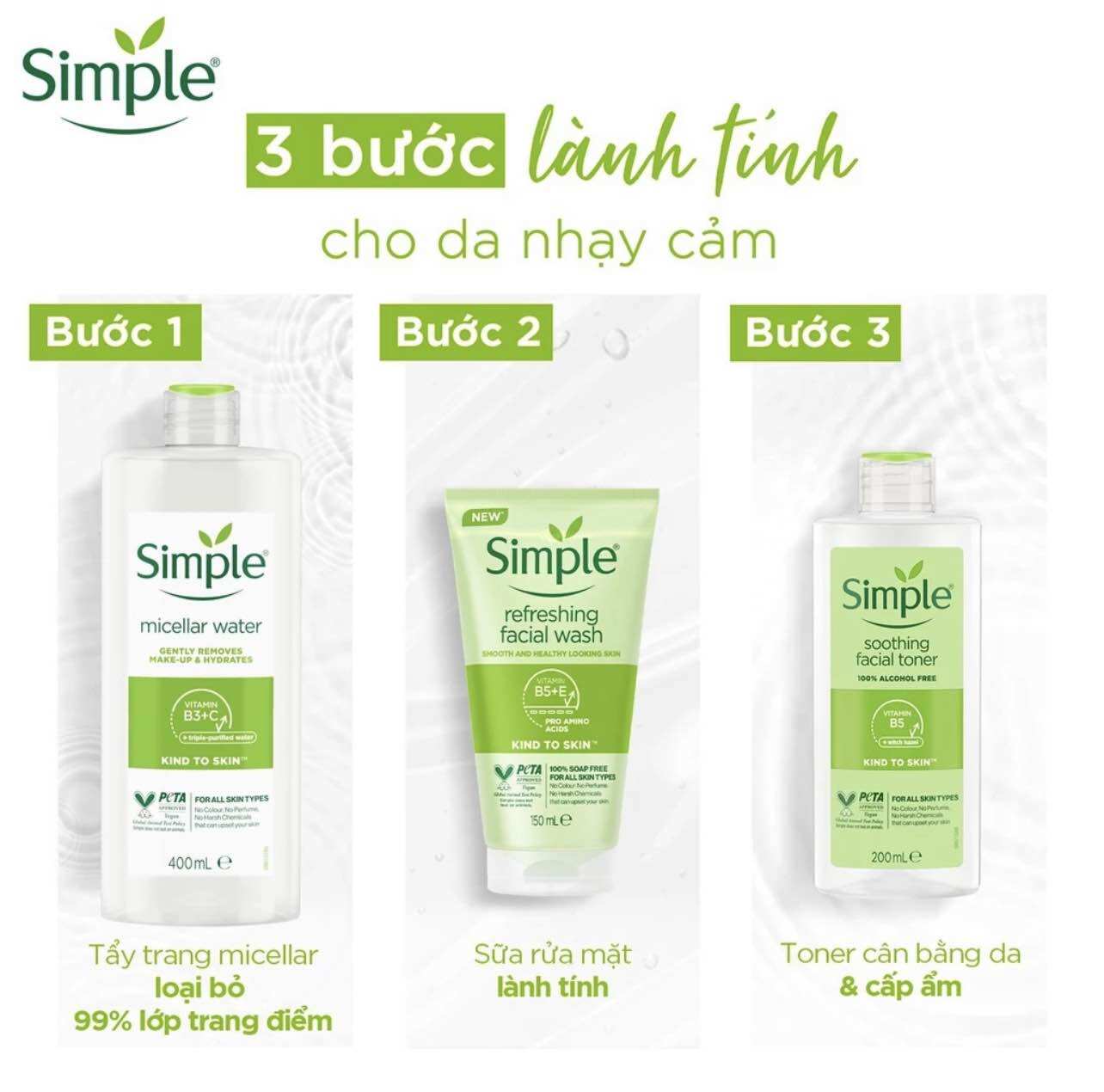 Sửa Rửa Mặt Simple - Moisturising ( Sạch Sâu) 150ml