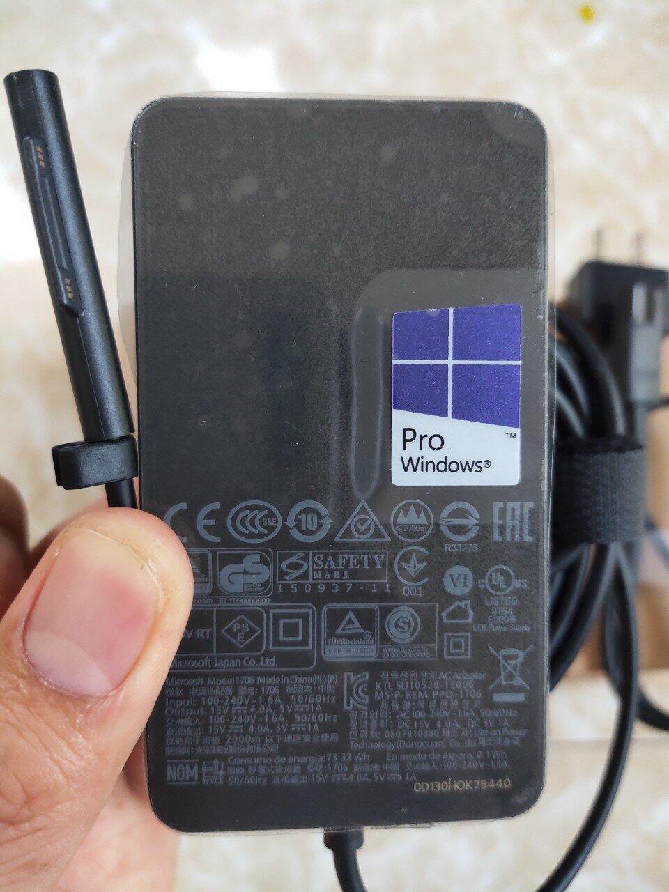 Sạc Surface Pro 4 M3 15v-4a 65W- Charge for Surface Pro 4 M3 15v-4a 65W