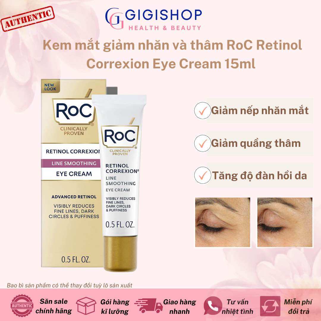 Kem Dưỡng Giảm Nhăn, Thâm Mắt RoC Retinol Correxion Eye Cream 15ml