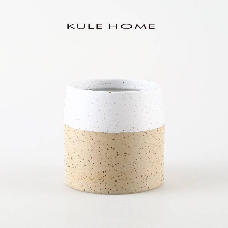 Ống bút gốm thô kule home, đồ trang trí sáng tạo, thùng đựng đồ để bàn kiểu nhật đơn giản hiện đại thủ công đáng yêu nghệ thuật
