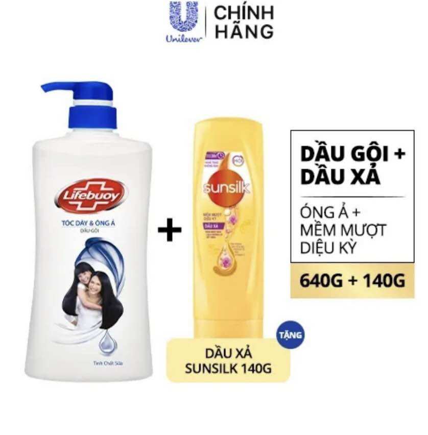 Dầu gội Lifebuoy 640g (Xanh Óng Ả, Đỏ Mềm Mượt Kháng Khuẩn)