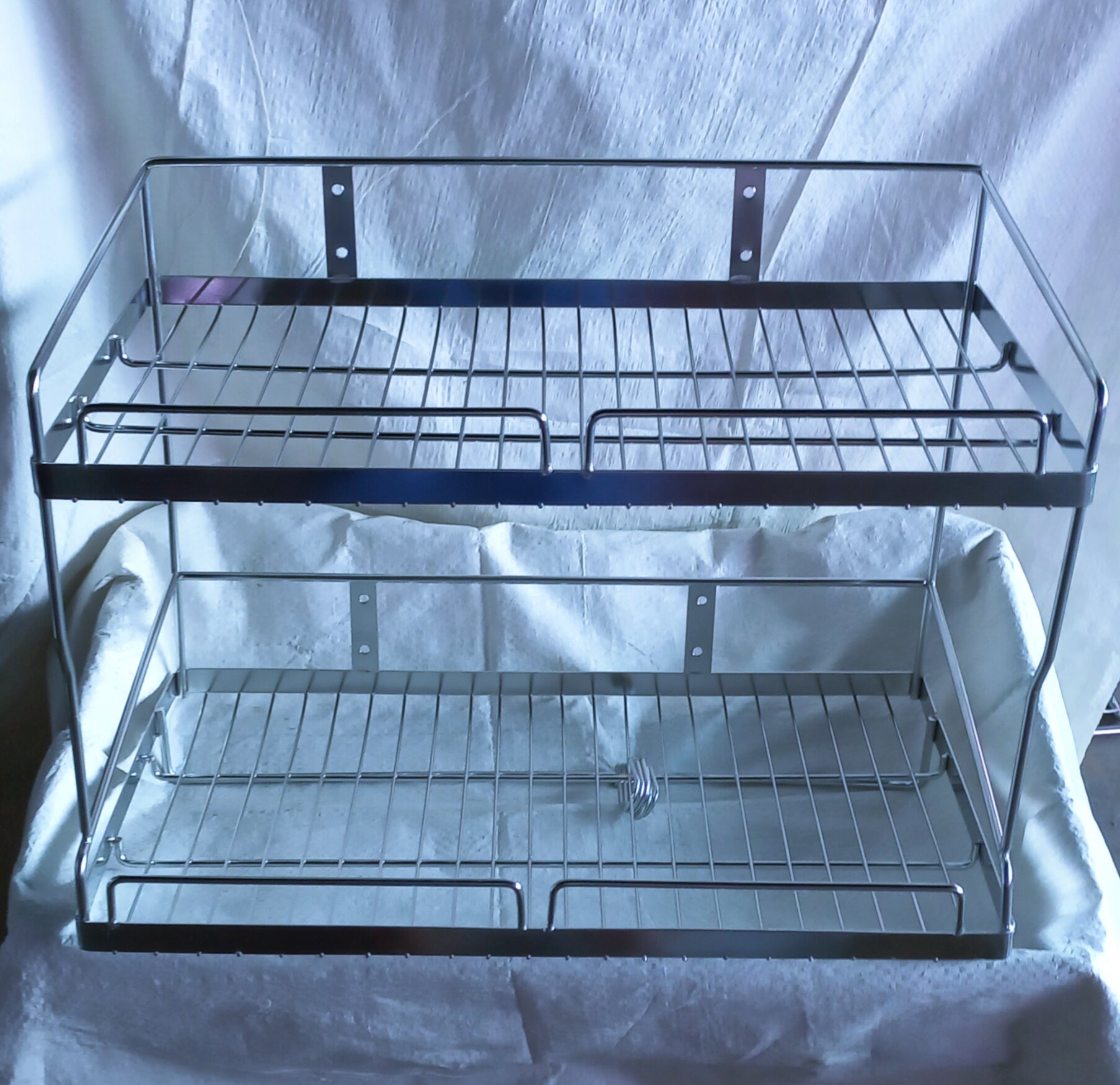 Kệ đựng chén dĩa treo tường 2 tầng inox cao cấp