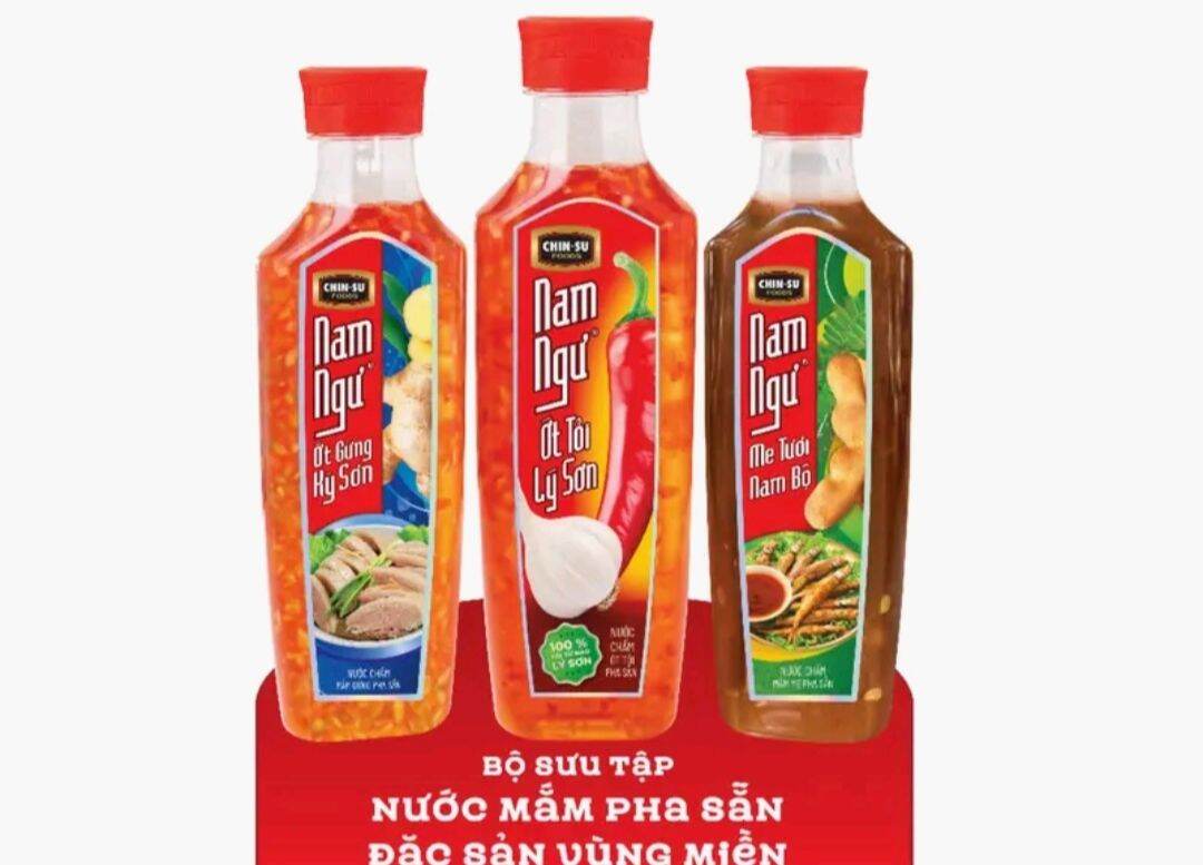 Combo 3 chai nước chấm Nam Ngư pha sẵn ( Ớt tỏi Lý Sơn 300ml + Ớt gừng Kỳ Sơn 200ml + Me tươi Nam Bộ 200ml)