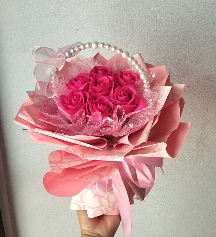 Giỏ hoa sáp ngọc trai