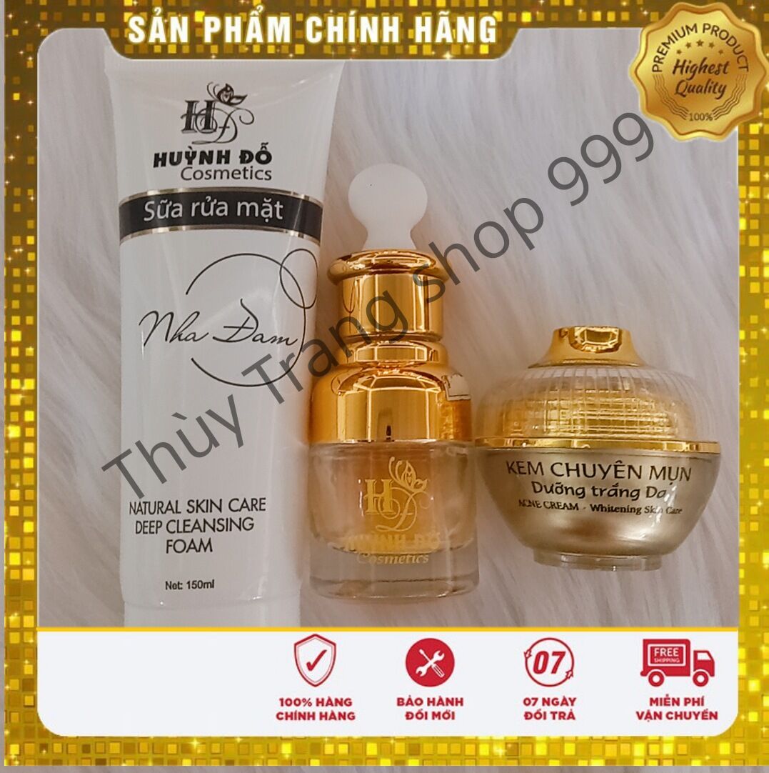 Combo kem chuyên mụn Huỳnh Đỗ, hết mụn, hết thâm dưỡng trắng da